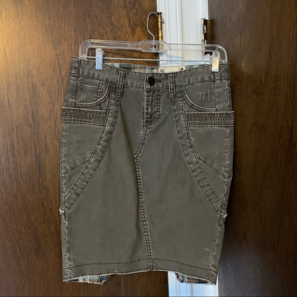 Vintage FREE PEOPLE brown denim mini Skirt